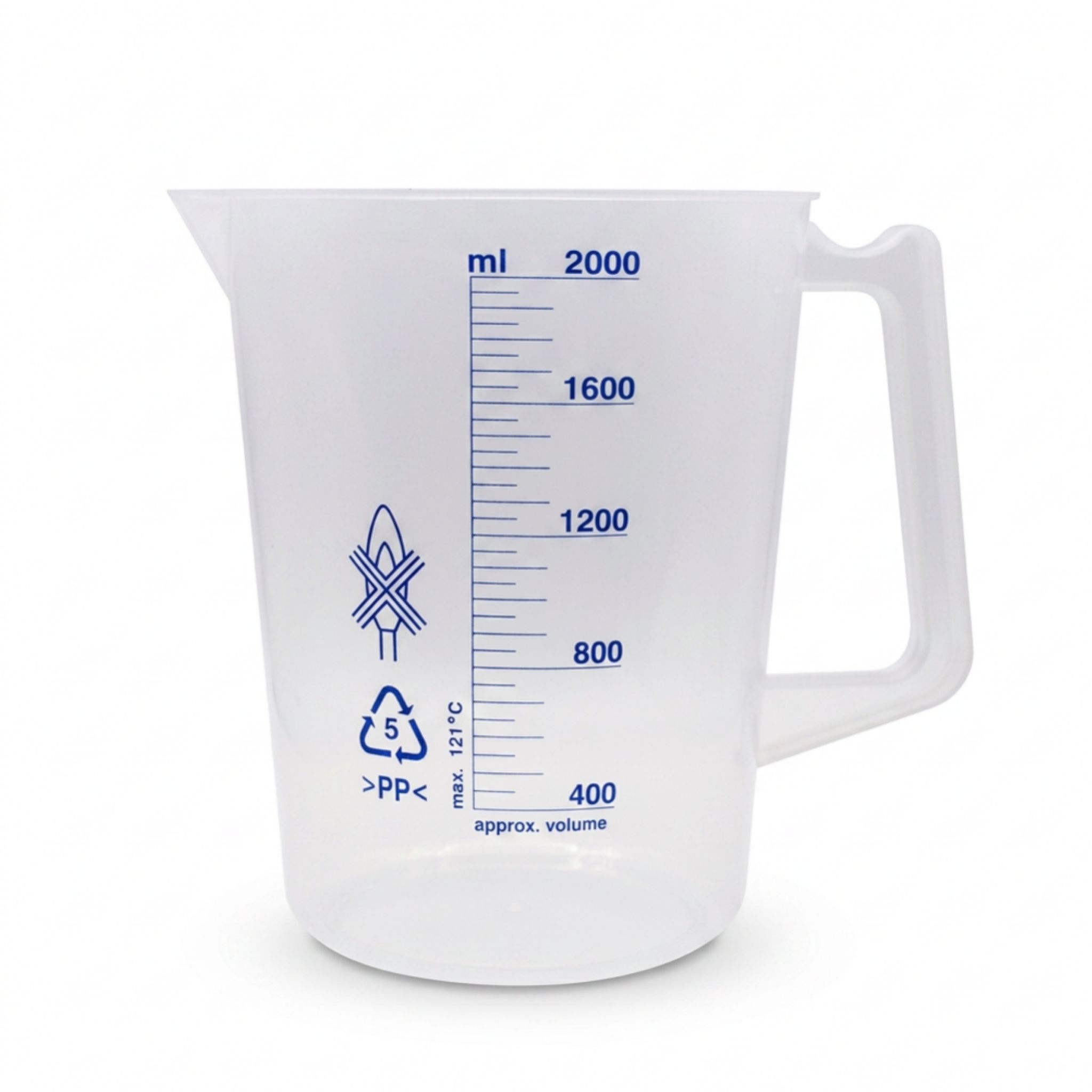 Plastic PP Measuring Jug, printed graduations, 2000ml, EACH
