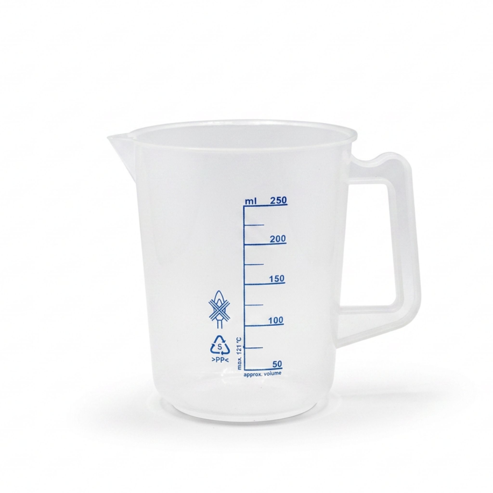 Plastic PP Measuring Jug, printed graduations, 250ml, EACH