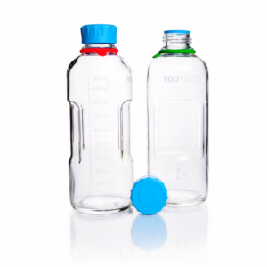 DURAN® YOUTILITY Bottle GL45, clear, with Screw cap, pouring ring, and Bottle tag, 1000ml, EACH